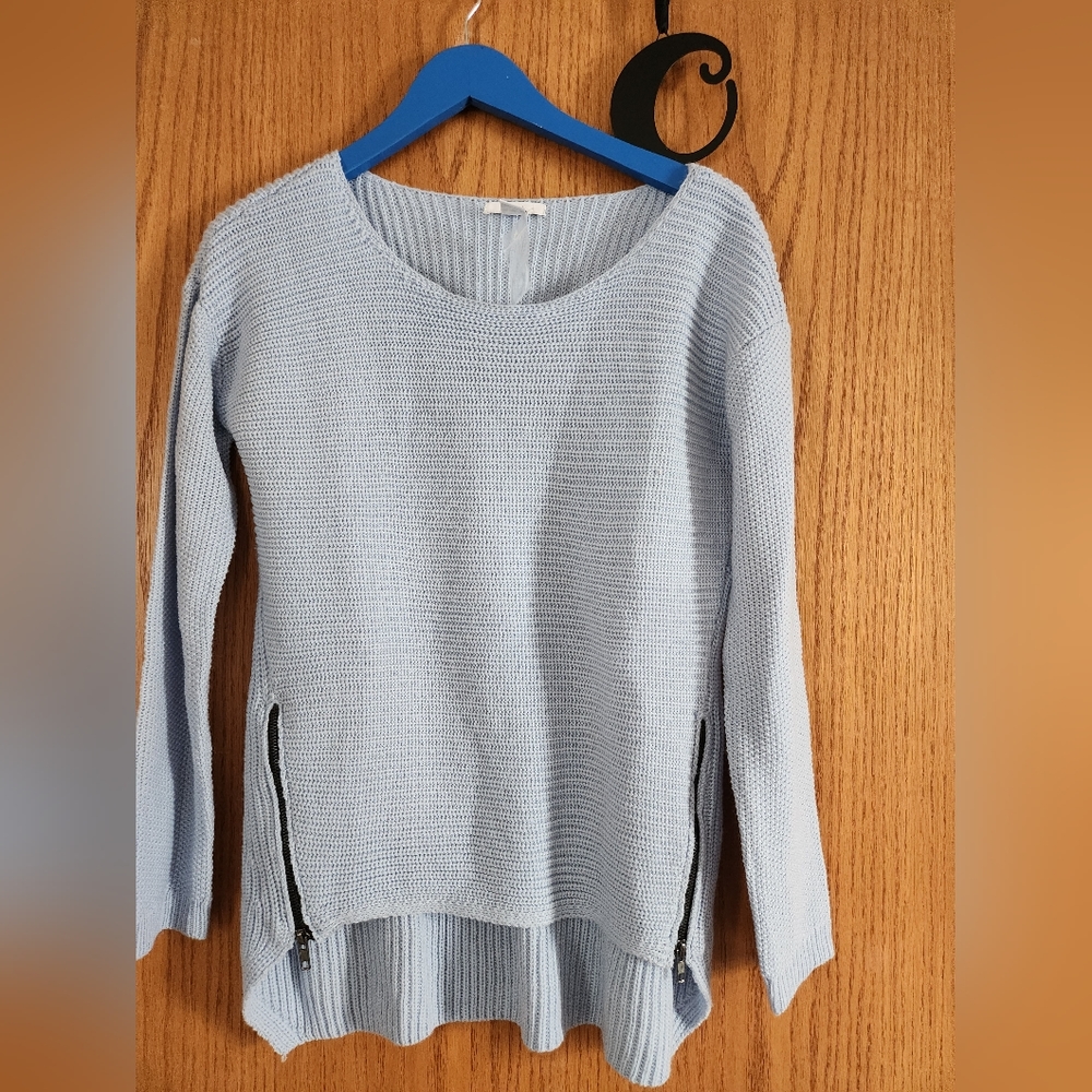Powder Blue Sweater With Zippers NWOT